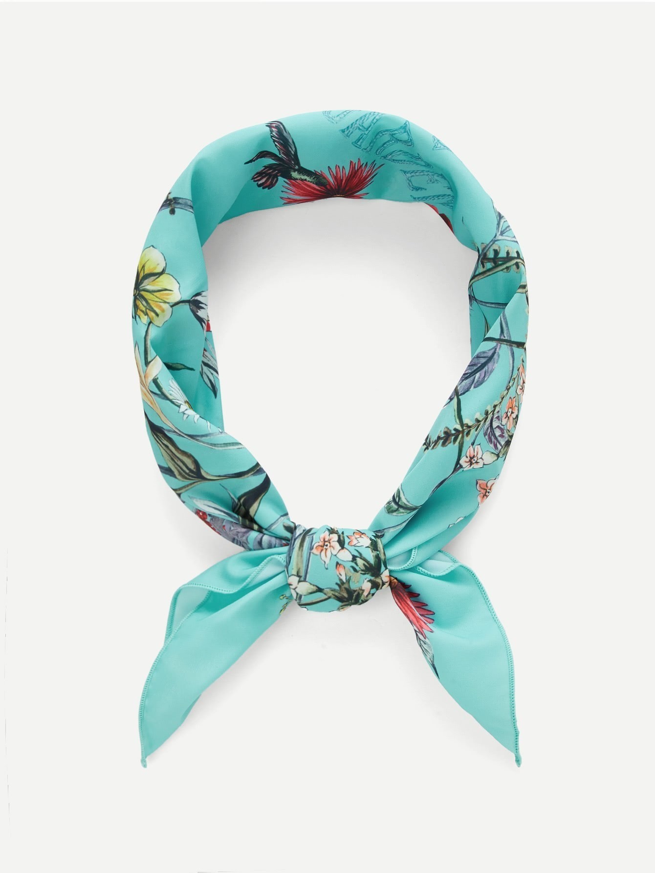 Шарф с принтом цветы