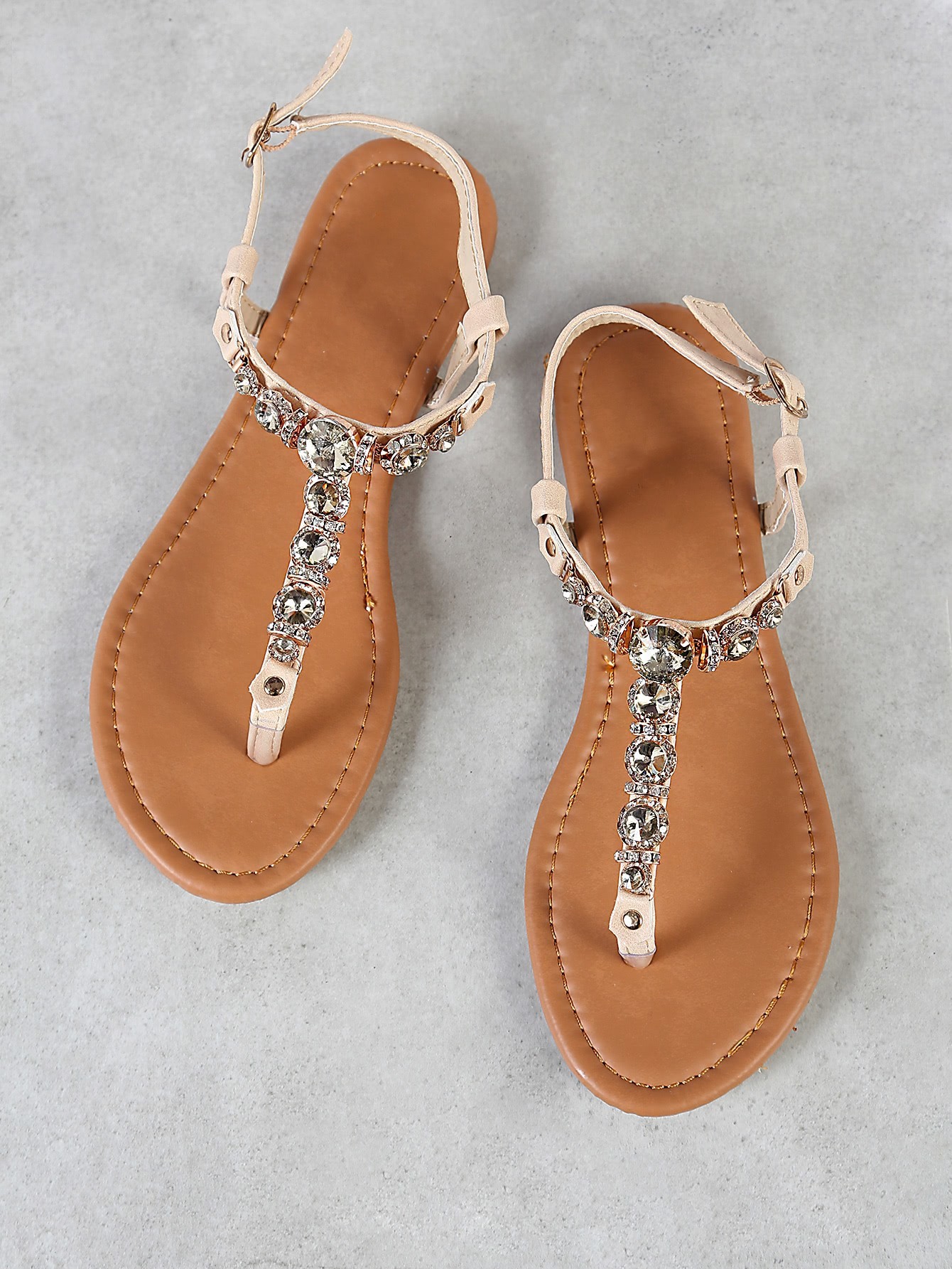 rhinestone thong sandals