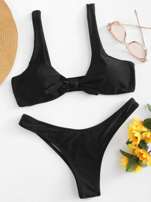 High Leg Knot Bikini Set