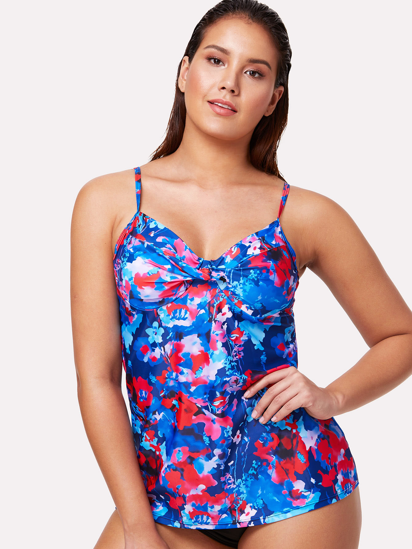 Комплект танкини с принтом цветы