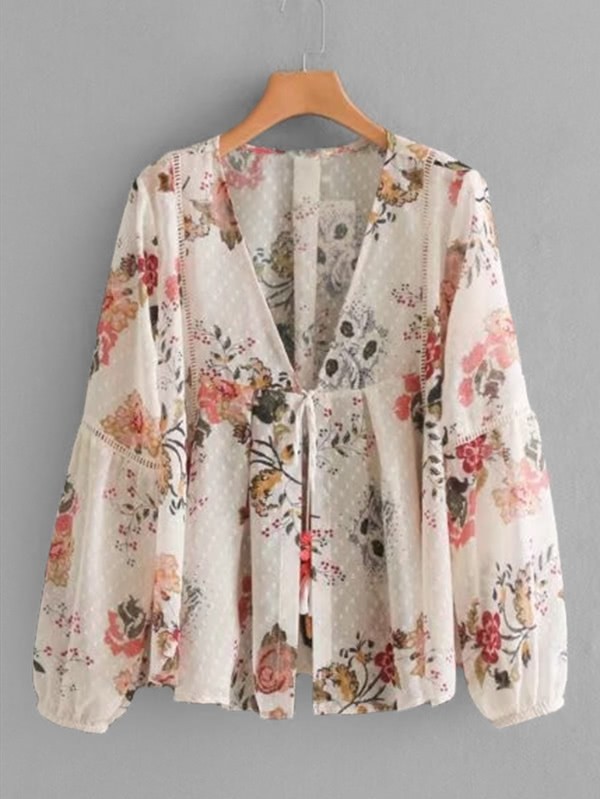 Блузка с принтом цветы