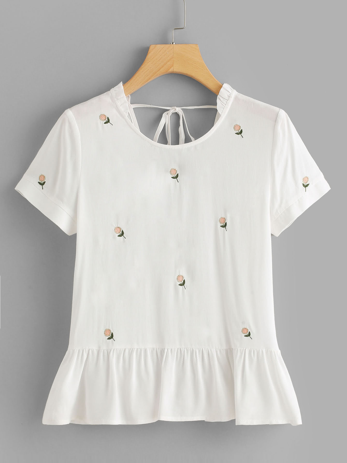 Топ с вышивкой цветы