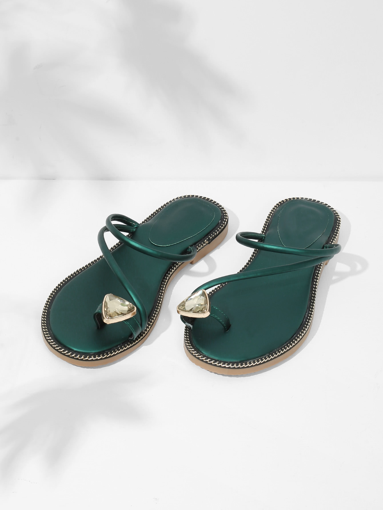 Сандалии для ног Rhinestone Toe