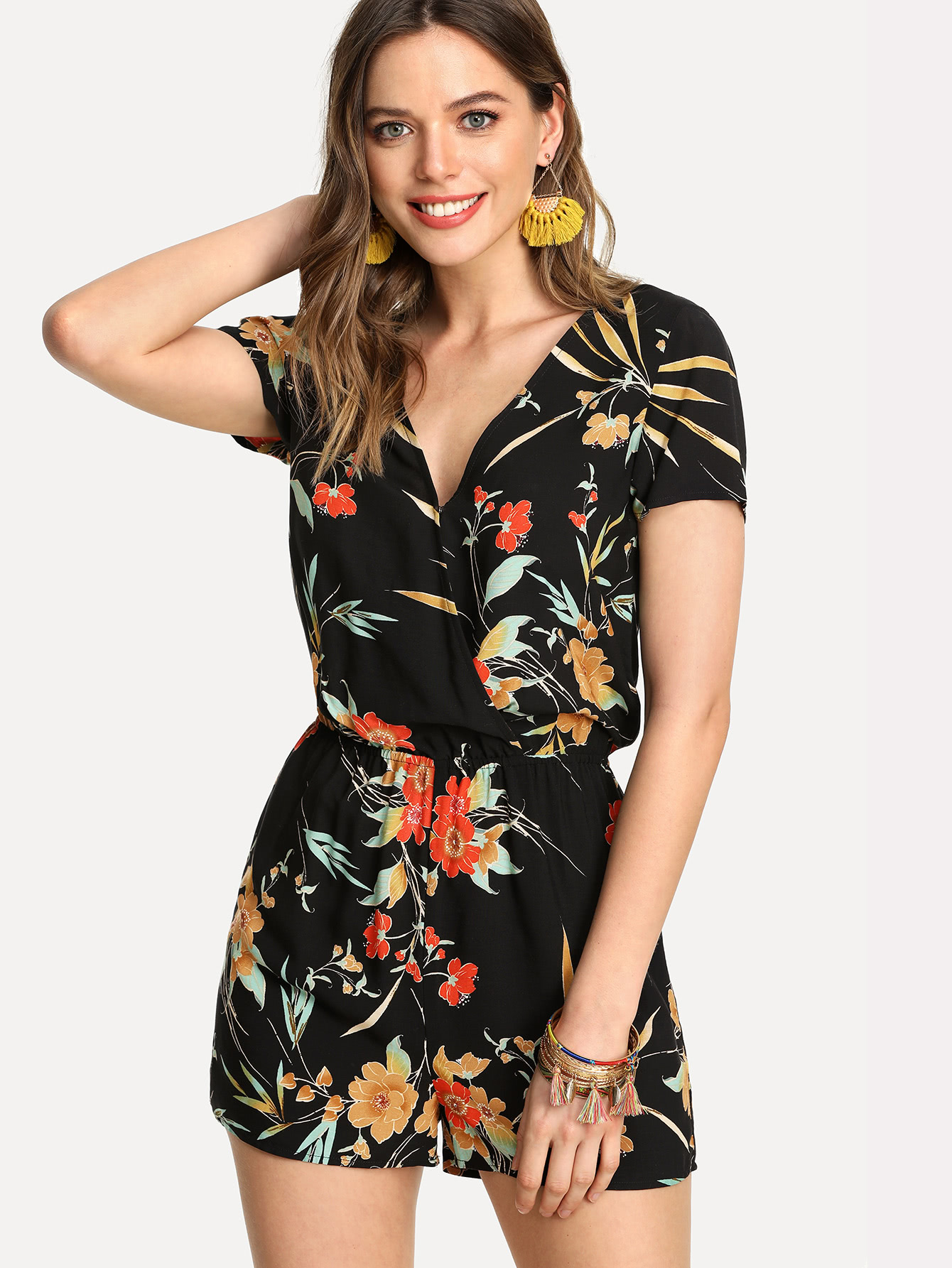 Ромпер с принтом цветы