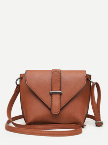 Buckle Detail Flap Shoulder Bag