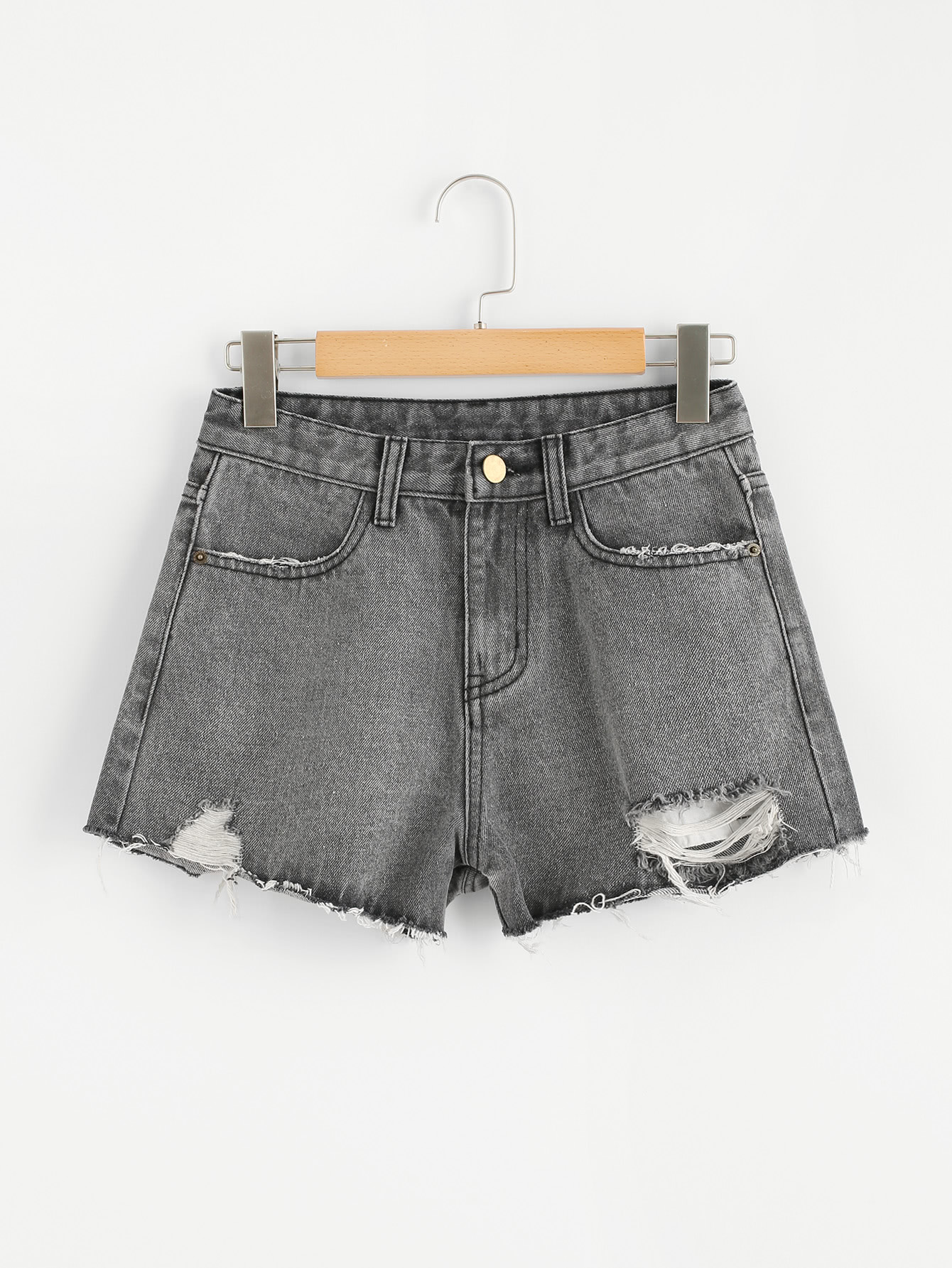 Raw Hem Denim Shorts