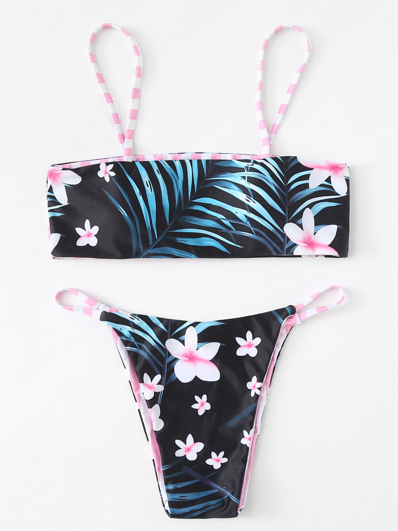 Бикини с принтом тропики и цветы