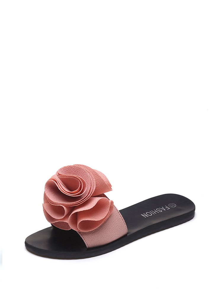 с открытой пальцы ноги Розовый Тапочки