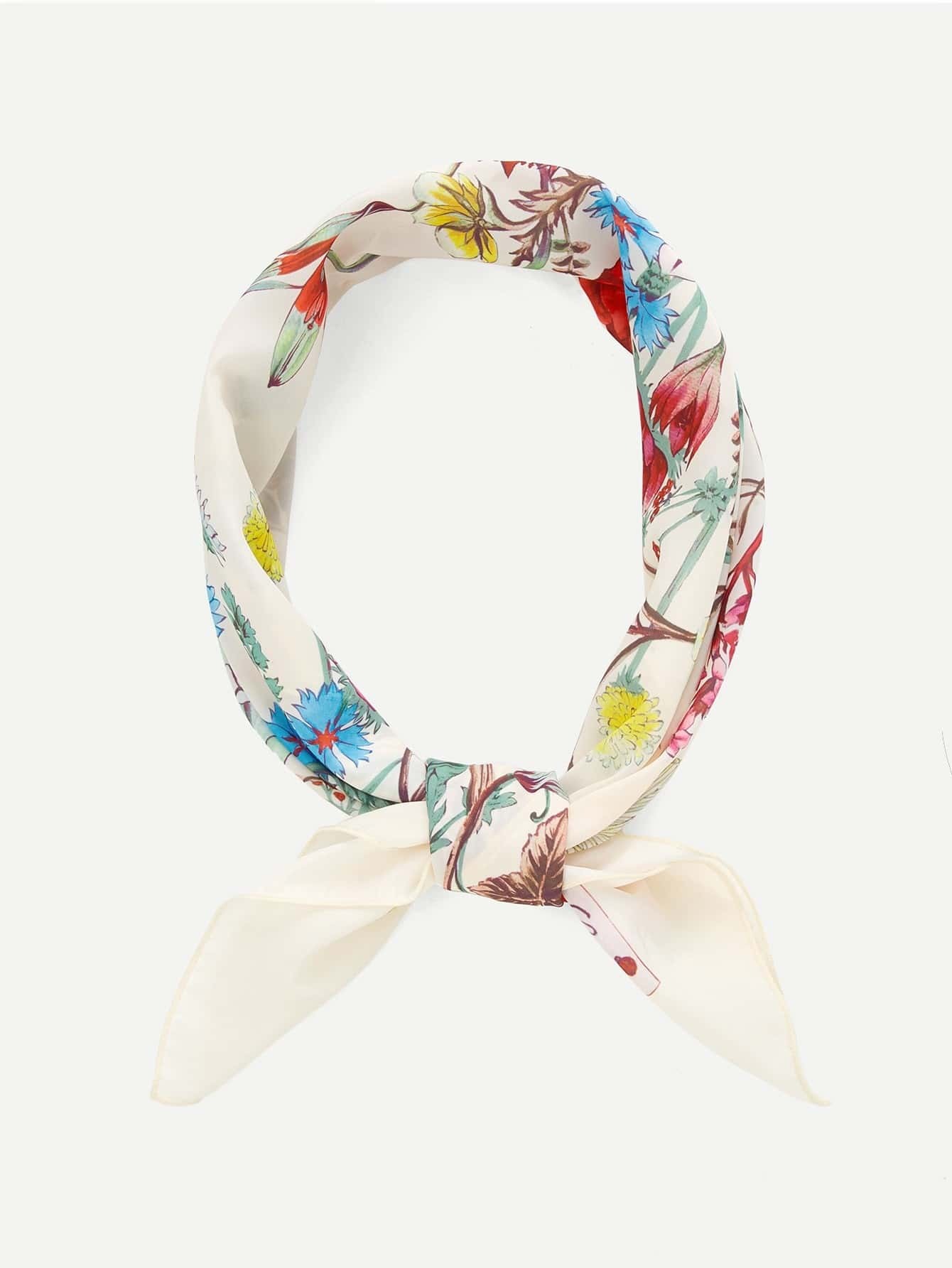 Шарф с принтом цветы