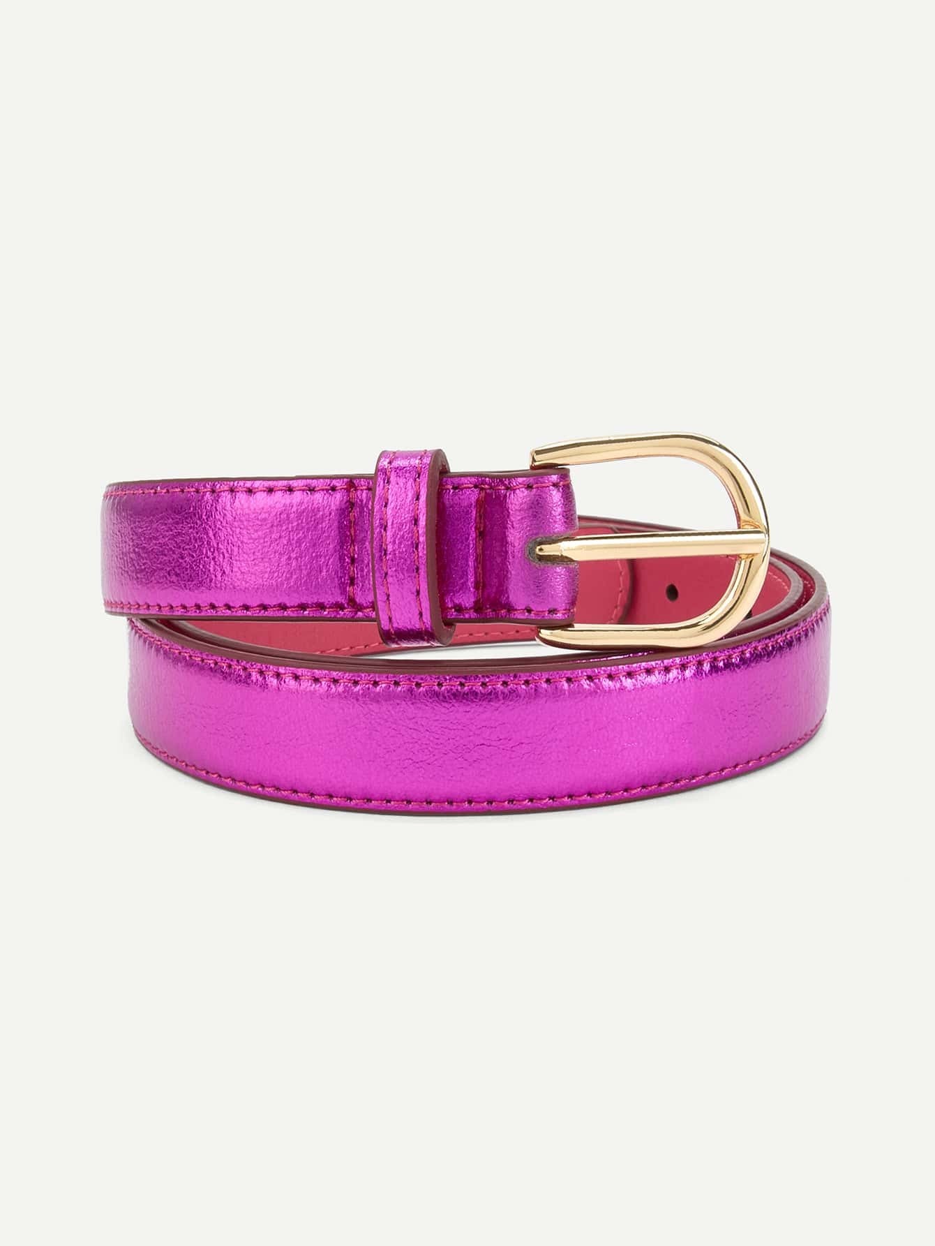 Contrast Buckle PU Belt SheIn(Sheinside)