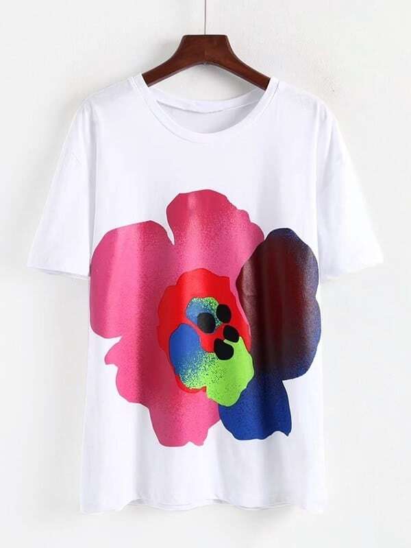 Футболка с принтом цветы