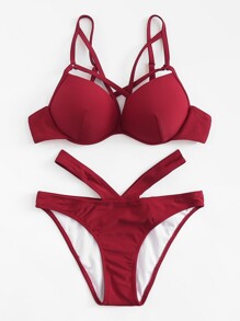 Criss Cross Detail Bikini Set