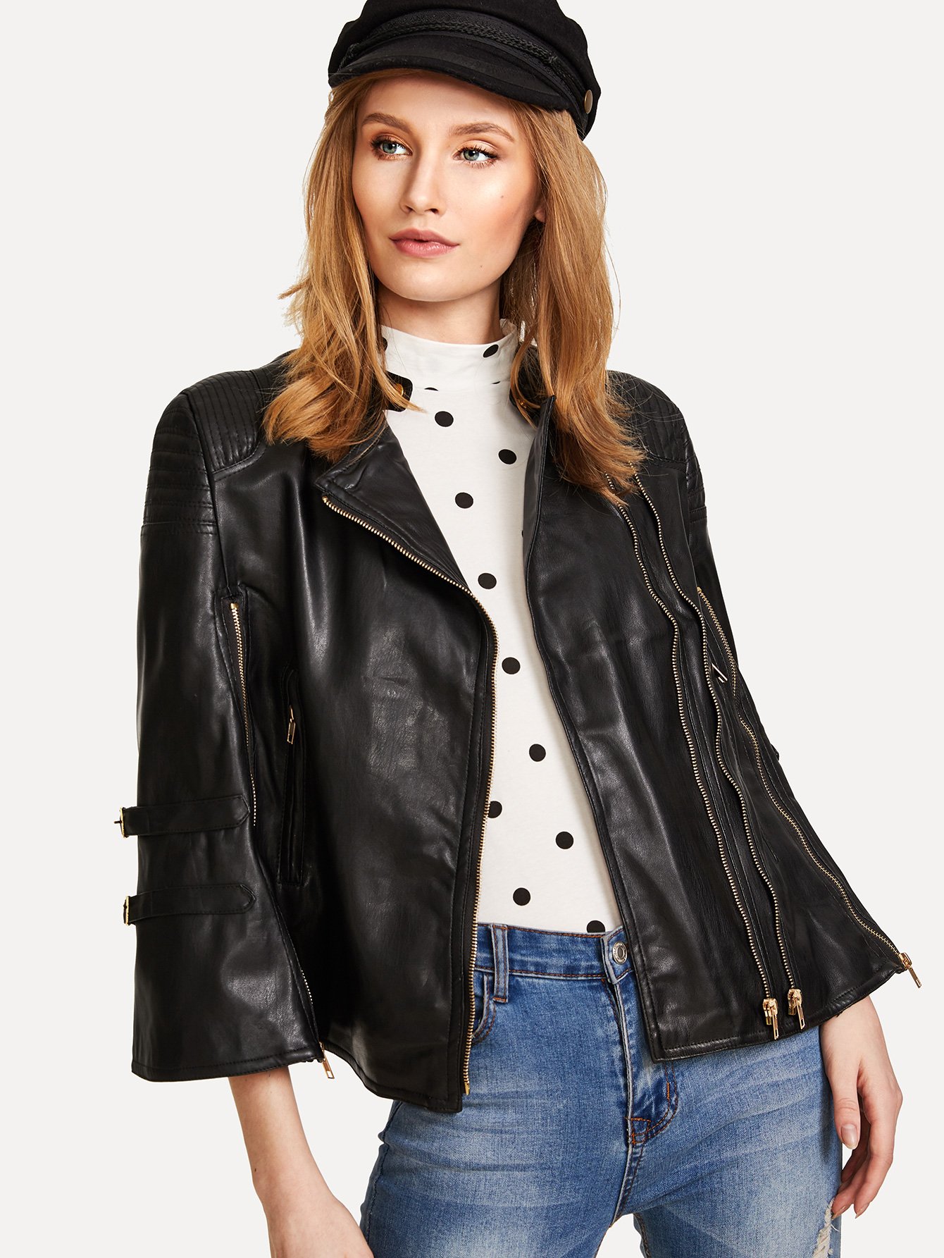 Куртчк пончо PU