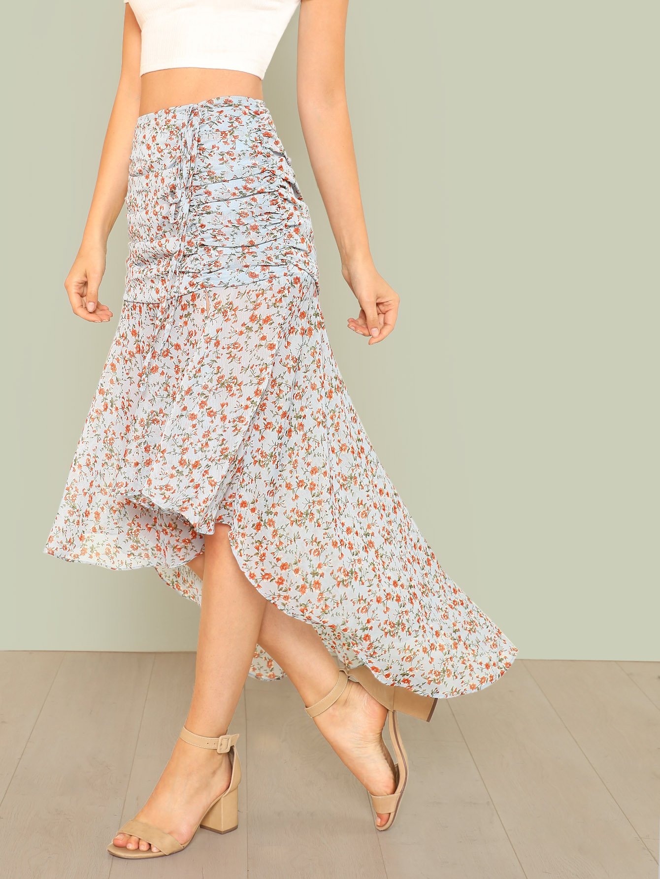 Платье с принтом цветы