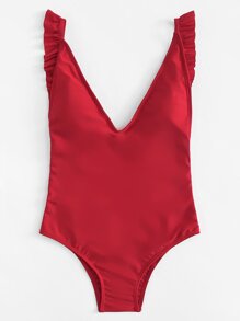 Ruffle Low Back Swimsuit