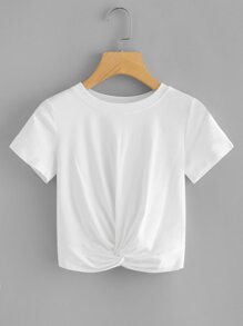 Twist Front Crop Tee