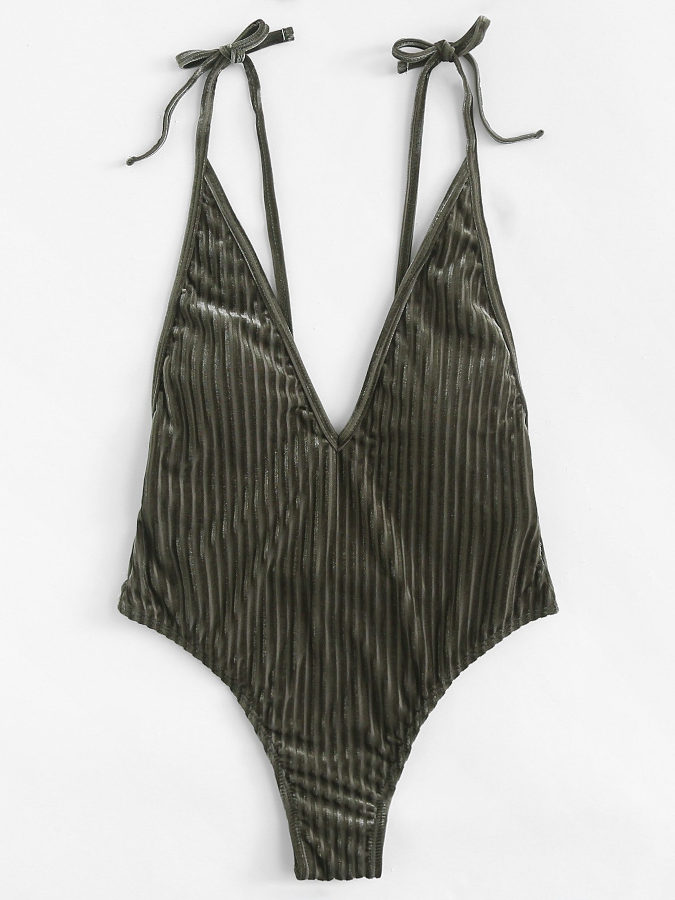 V Plunge Low Back Swimsuit