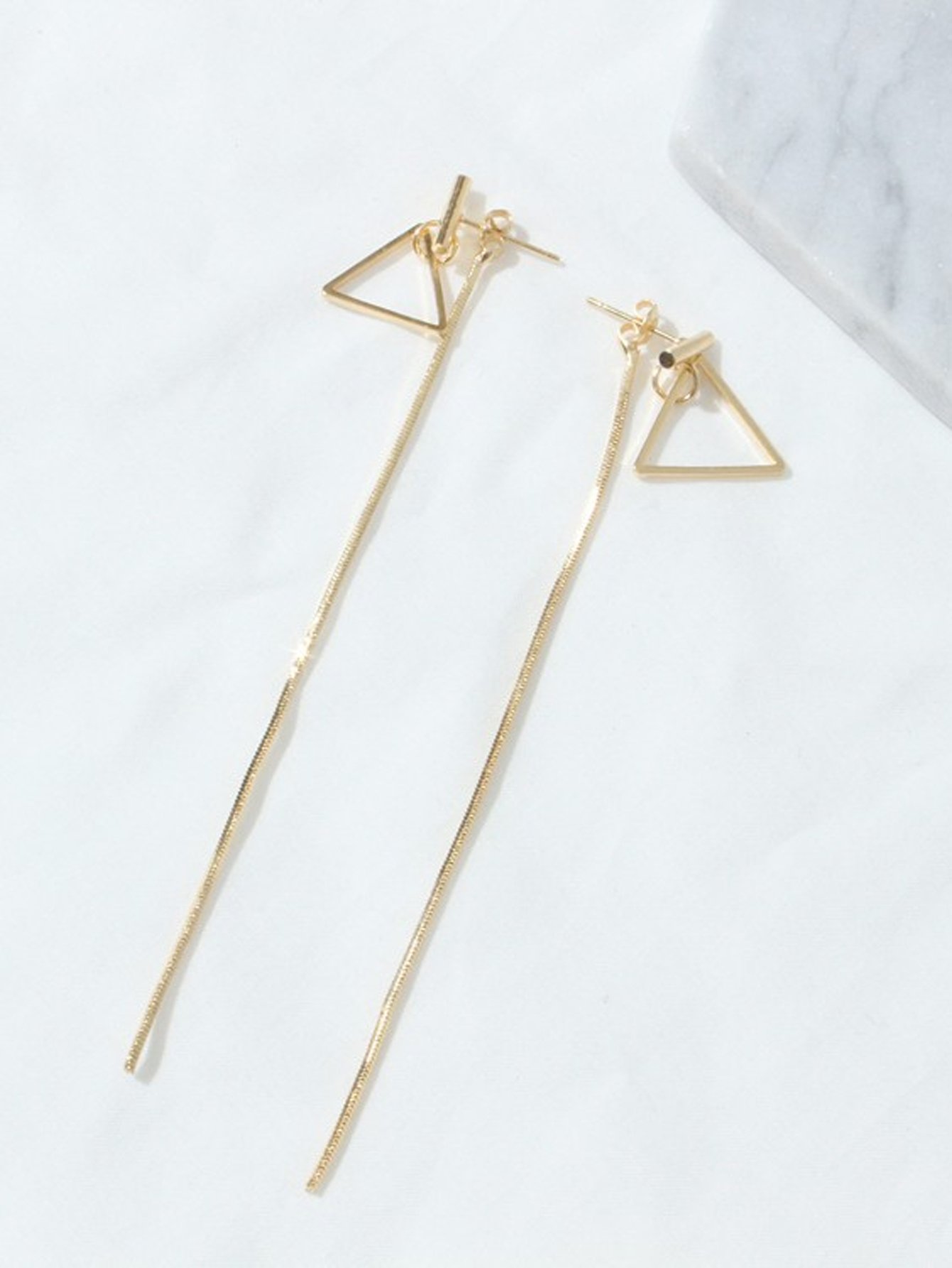 Open Triangle Detachable Threader Earrings