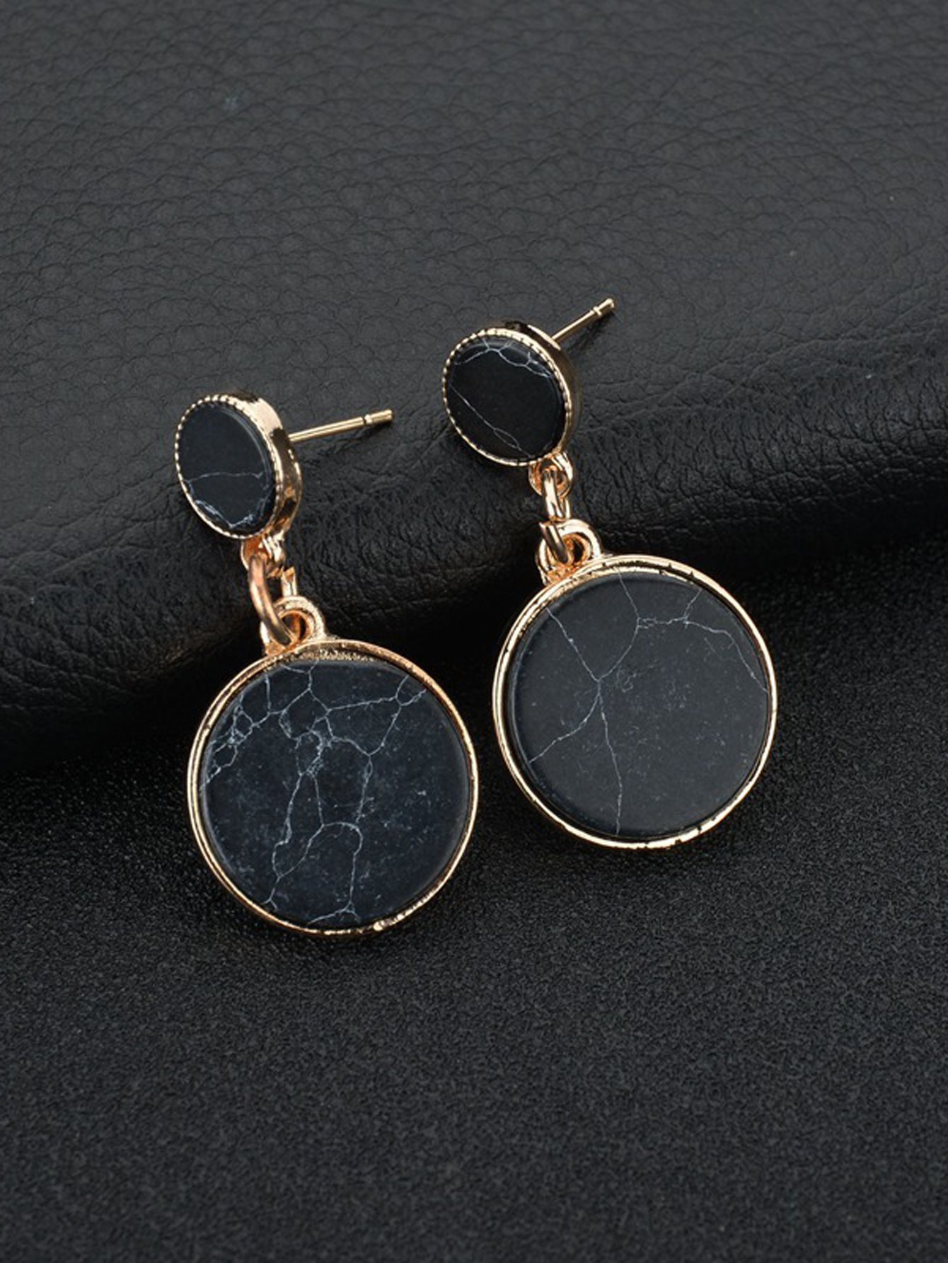 Flat Disc Drop Earrings