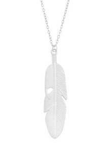 Silver Feather Tassel Necklace