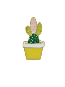 Pink Grass Cactus Brooch