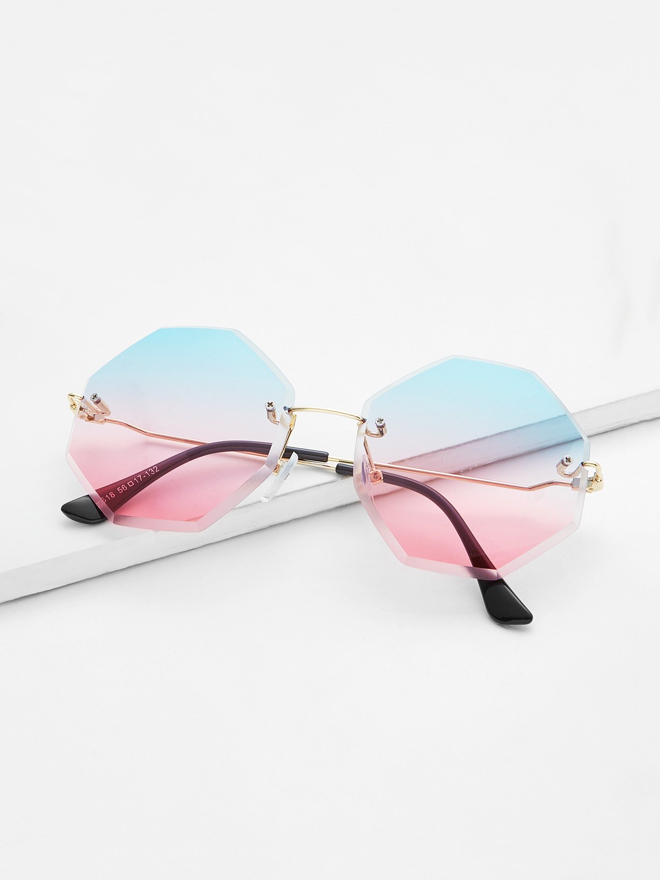 Ombre Lens Rimless Sunglasses