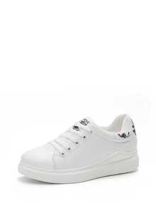 Lace Up Embroidered Sneakers