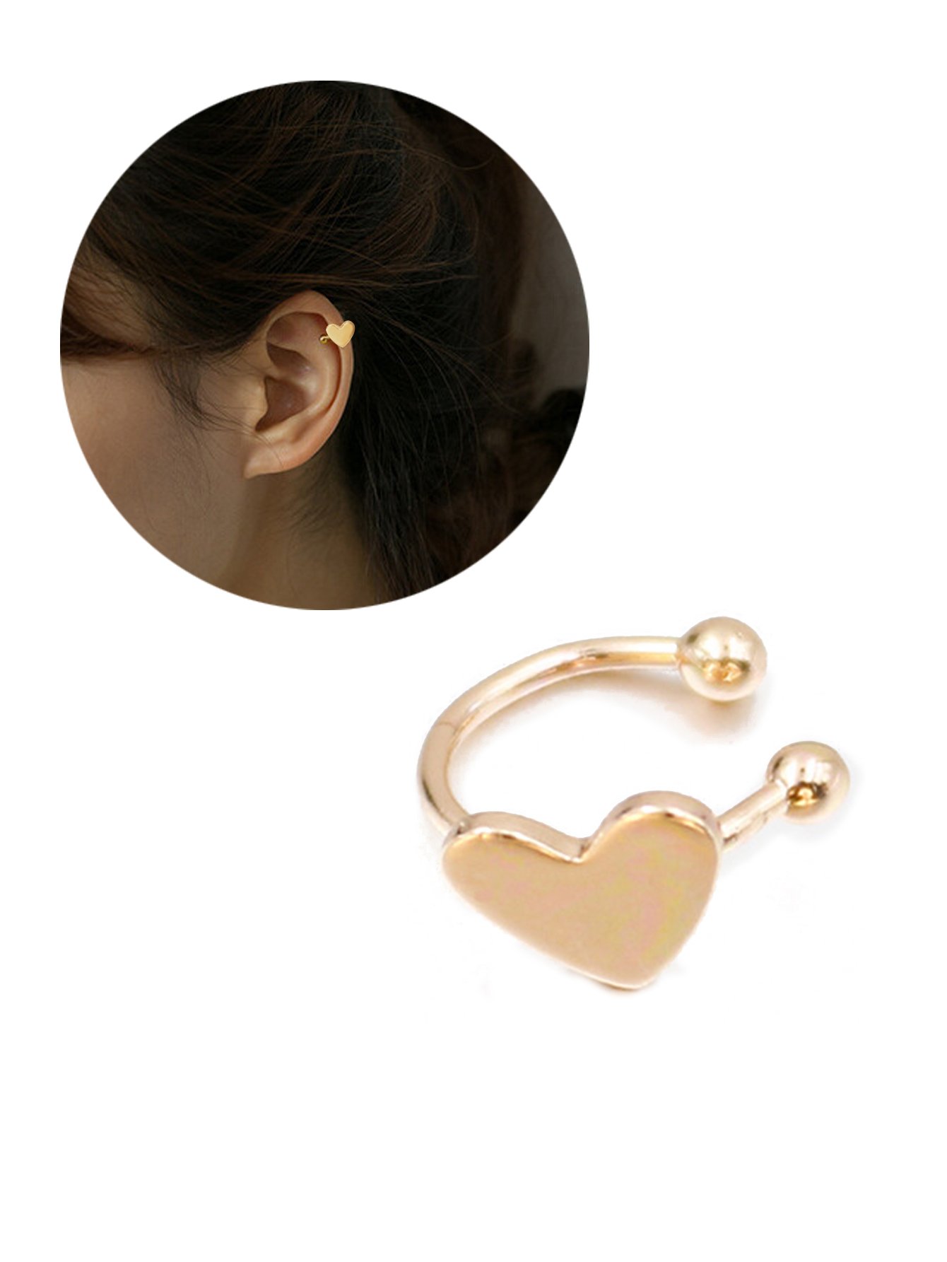 Heart Design Ear Cuff 1pc