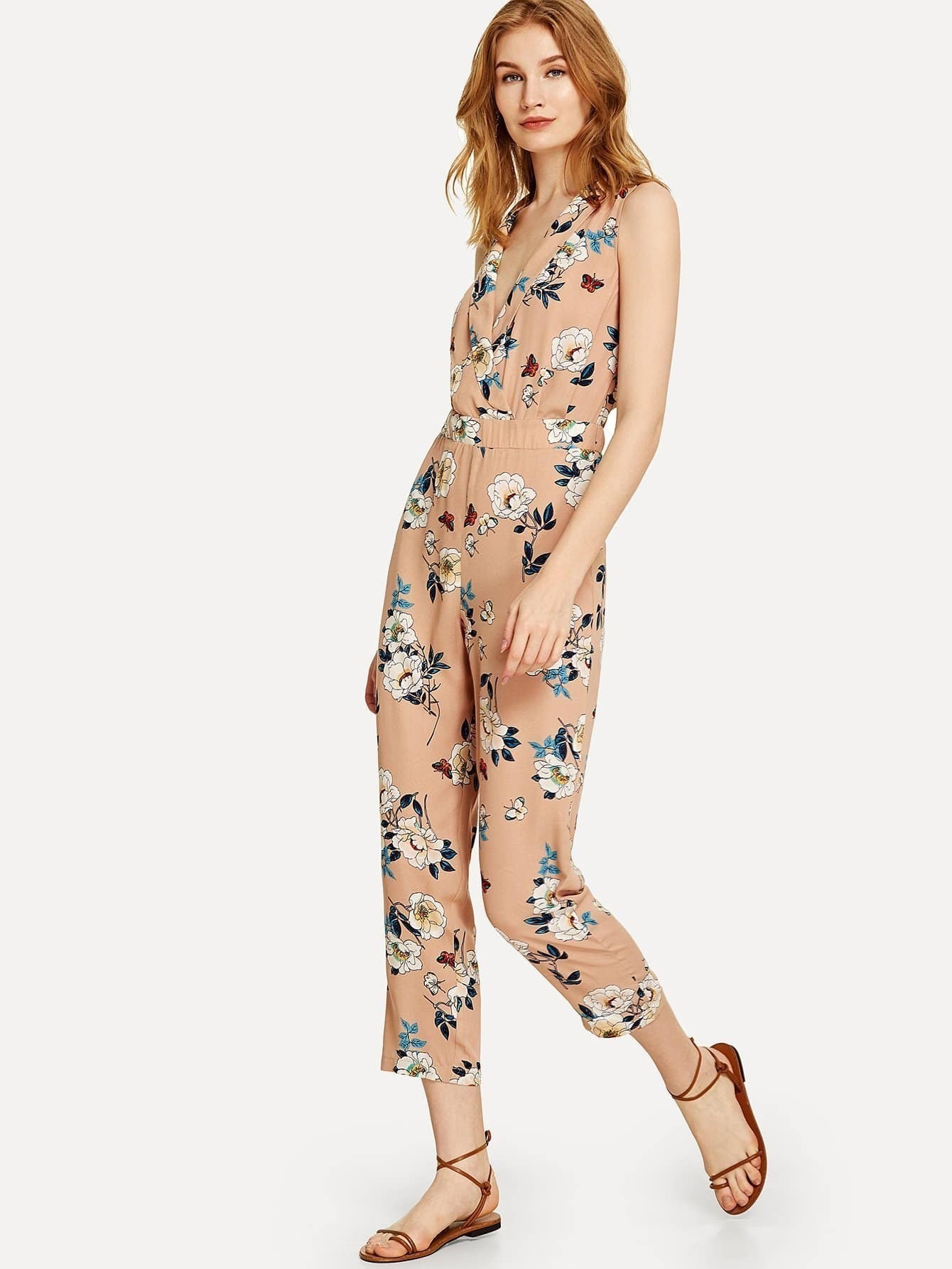 Комбинезон с принтом цветы