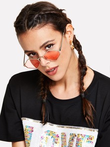 Metal Frame Tinted Lens Sunglasses