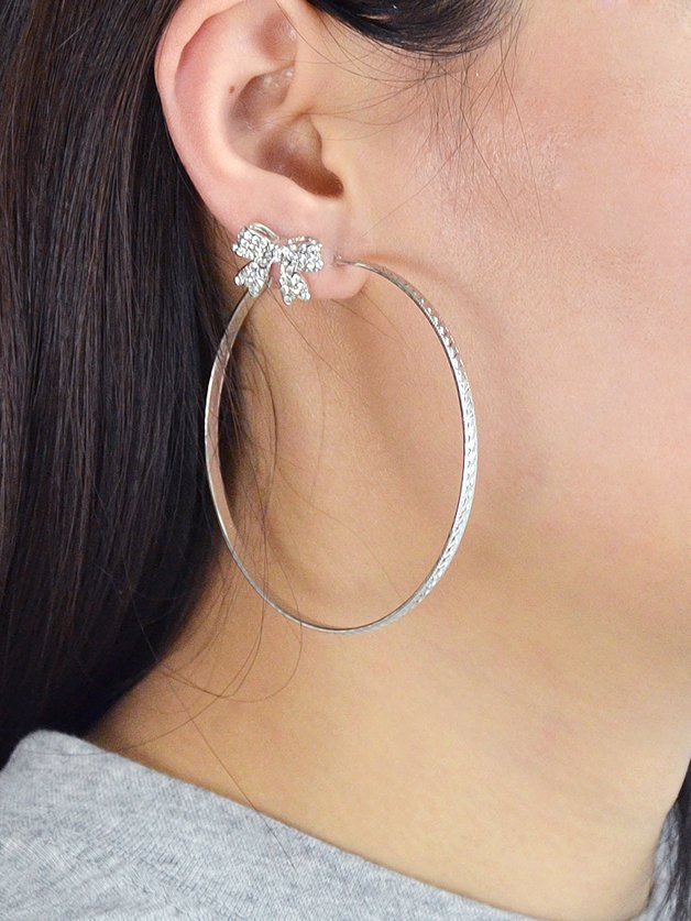 Silver Love Ring Earrings Set