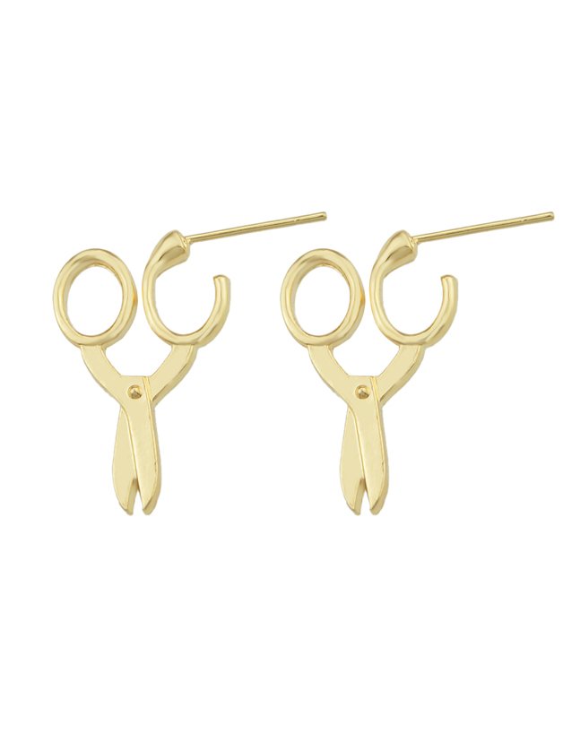 Gold Small Scissors Earrings
