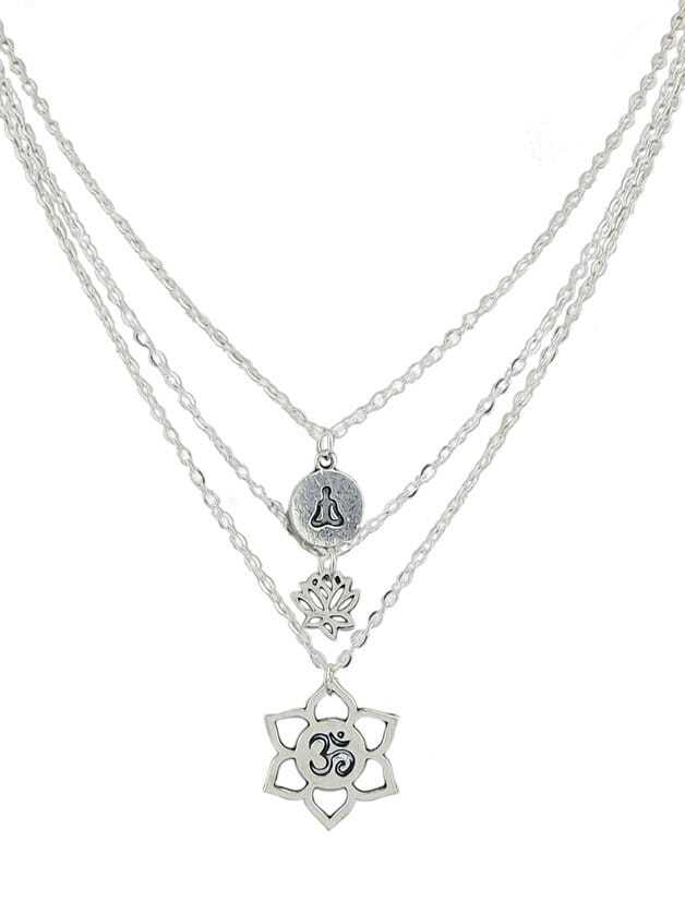 Ancient Silver Lotus Necklace