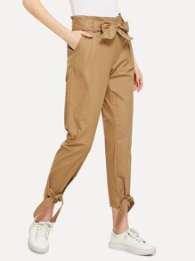 Self Tie Waist Knot Pants