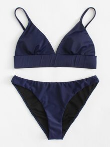 Solid Triangle Bikini Set