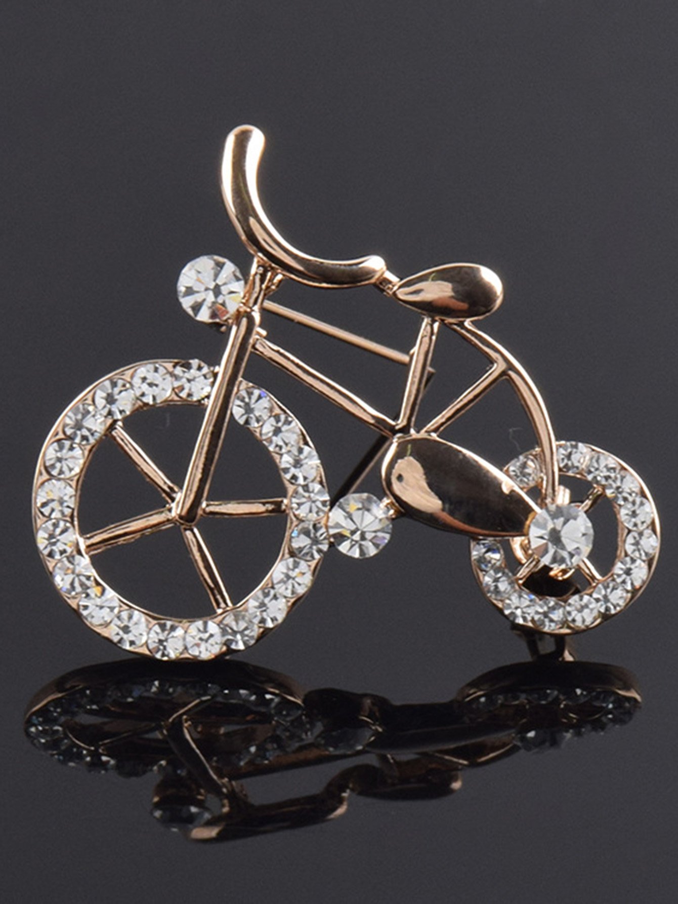 Брошка велосипед с хрусталиками