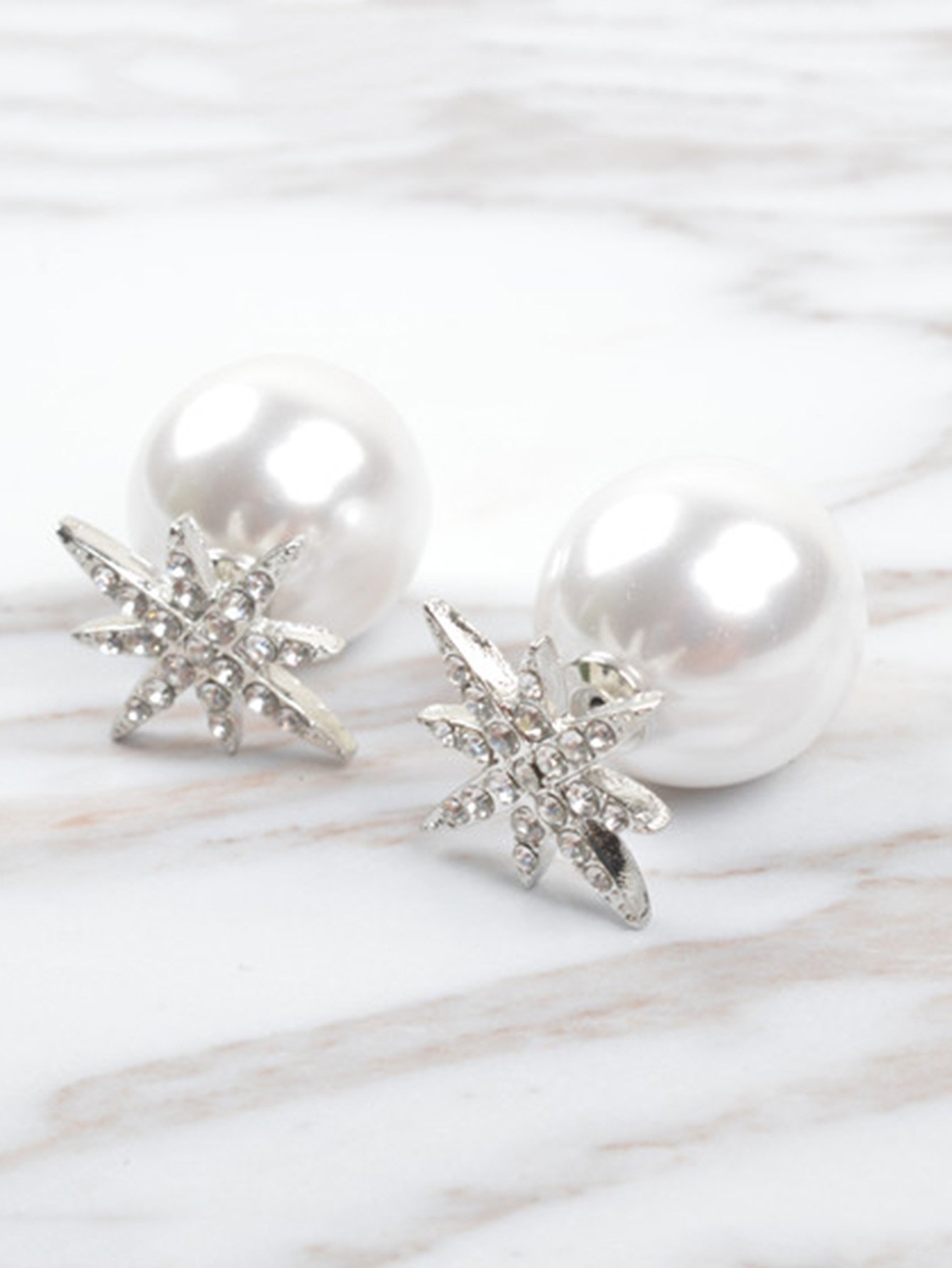 Faux Pearl Reversible Stud Earrings