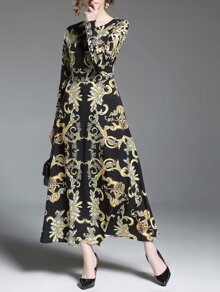 Graphic Print Longline Dress