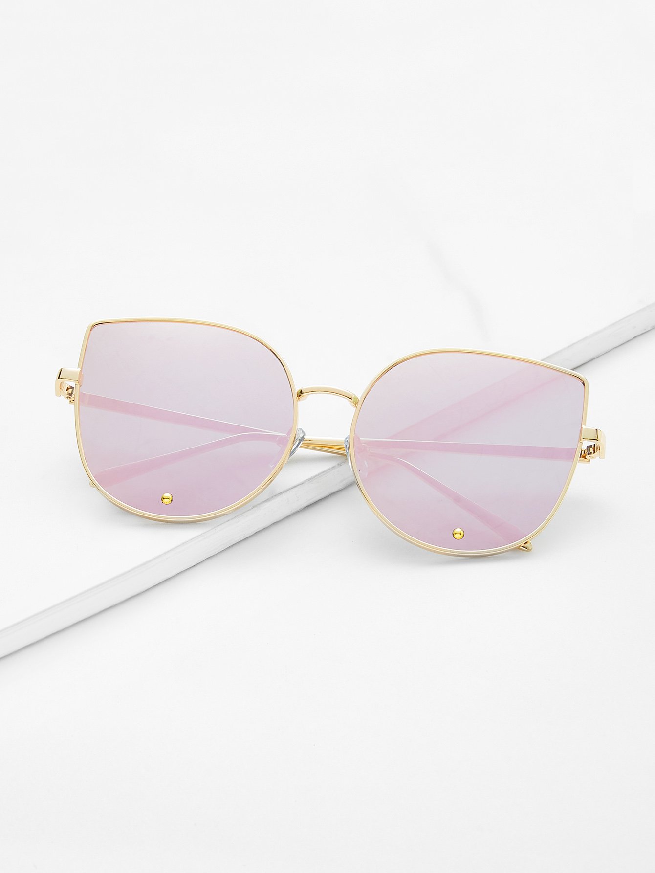 Gold Frame Pink Cat Eye Stylish Sunglasses