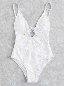 Open Back Lace Swimsuit