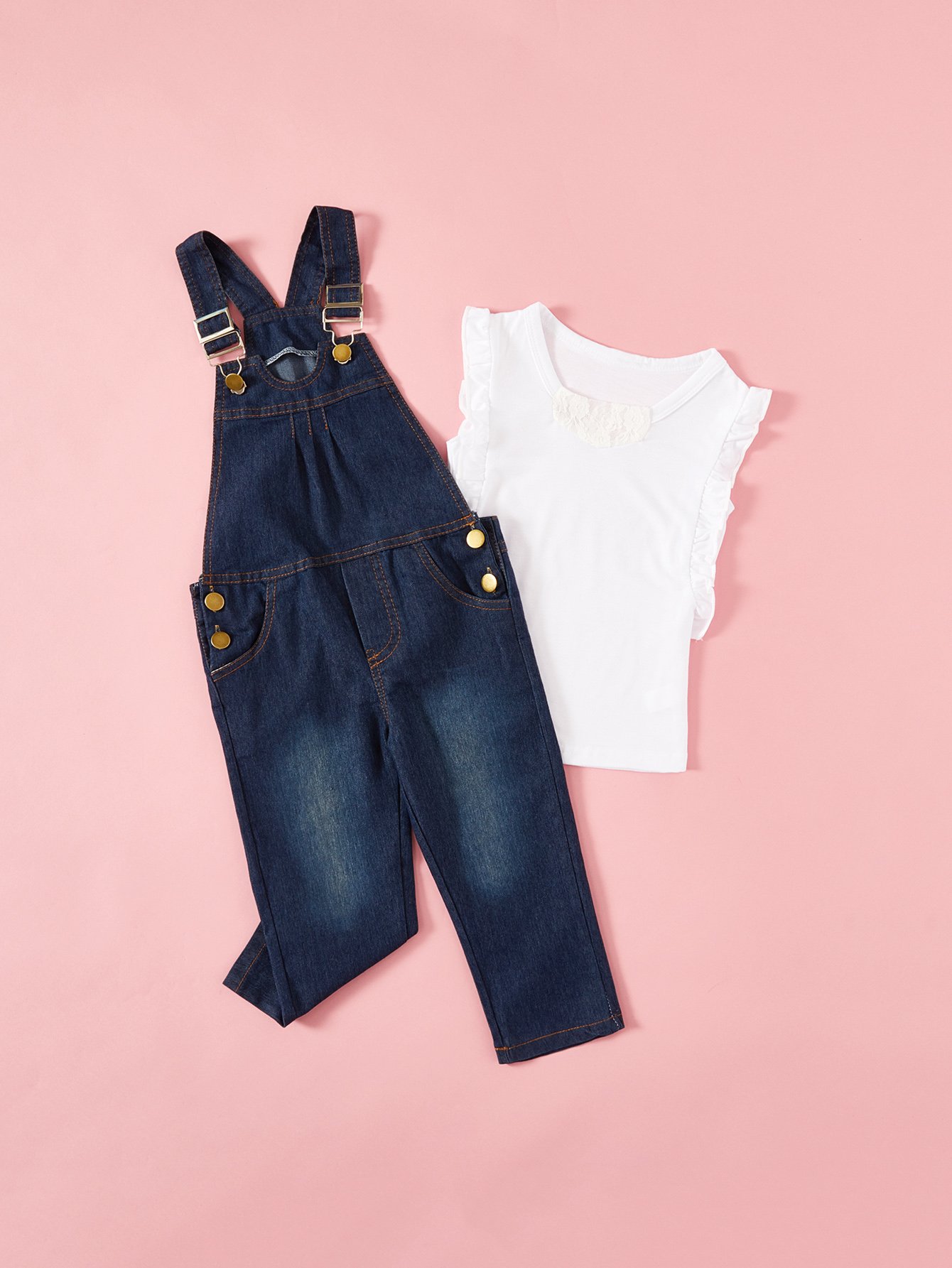 Комбинезон деним и футболка для детей