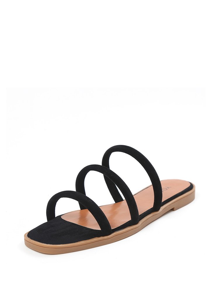 Открытый палец Чёрный Тапочки