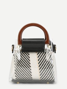 Clear Detail Double Handle Woven Bag
