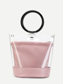 Ring Handle Clear Chain Bag
