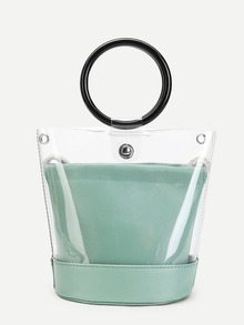 Ring Handle Clear Chain Bag