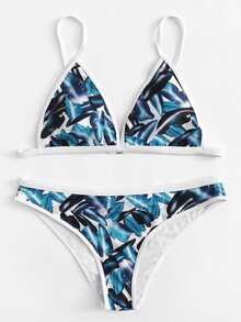 Leaf Print Bikini Set