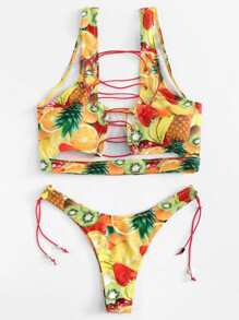 Fruit Print Bikini Set