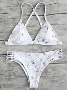 Marble Pattern Bikini Set