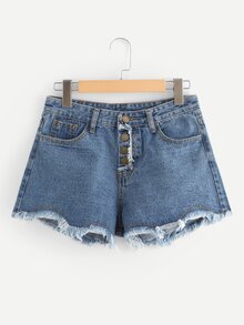 Raw Hem Denim Shorts