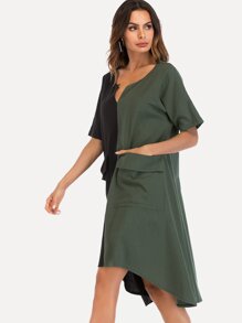 Two Tone Hanky Hem Dress